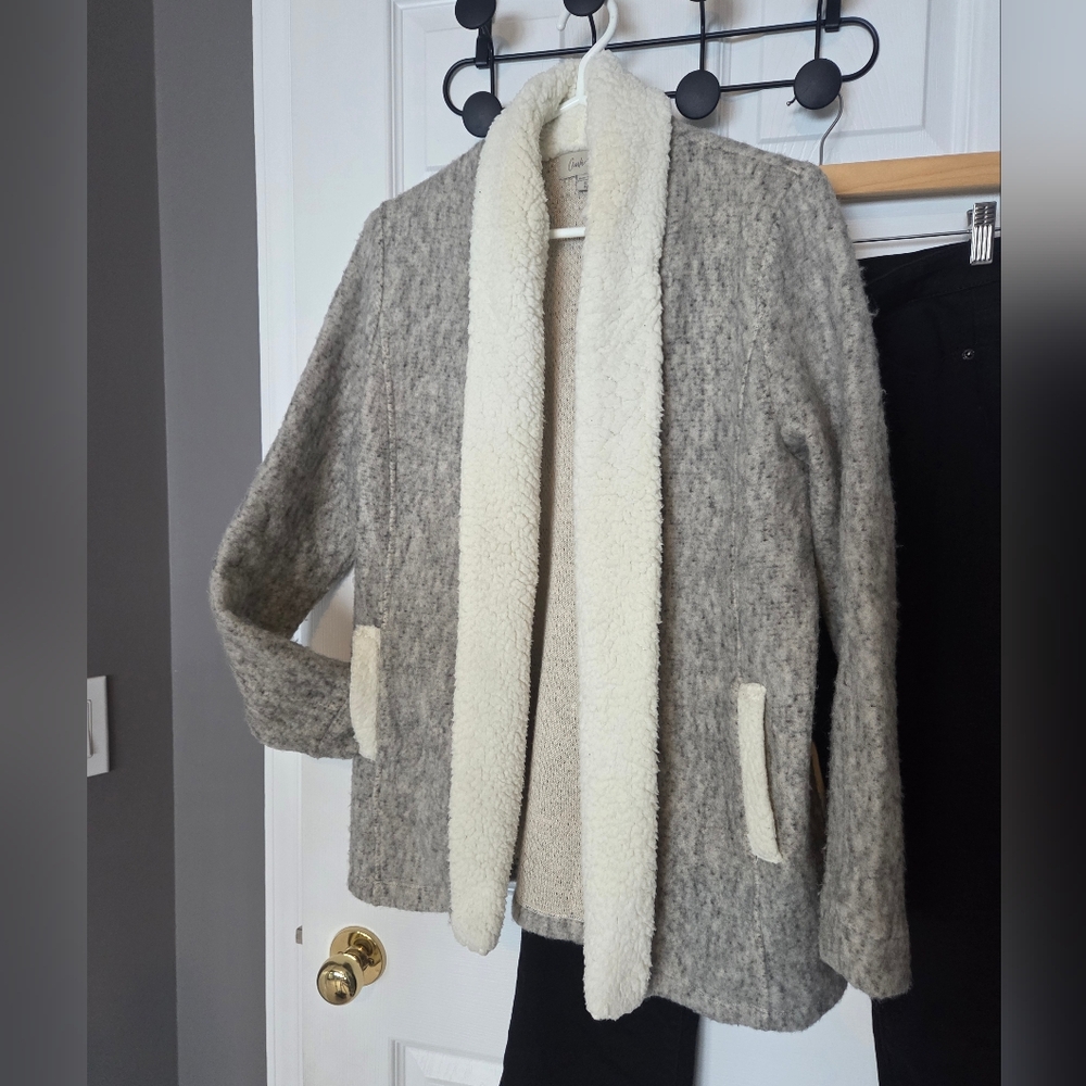 Charlie Paige Gray and Off-white Cardigan/Jacket